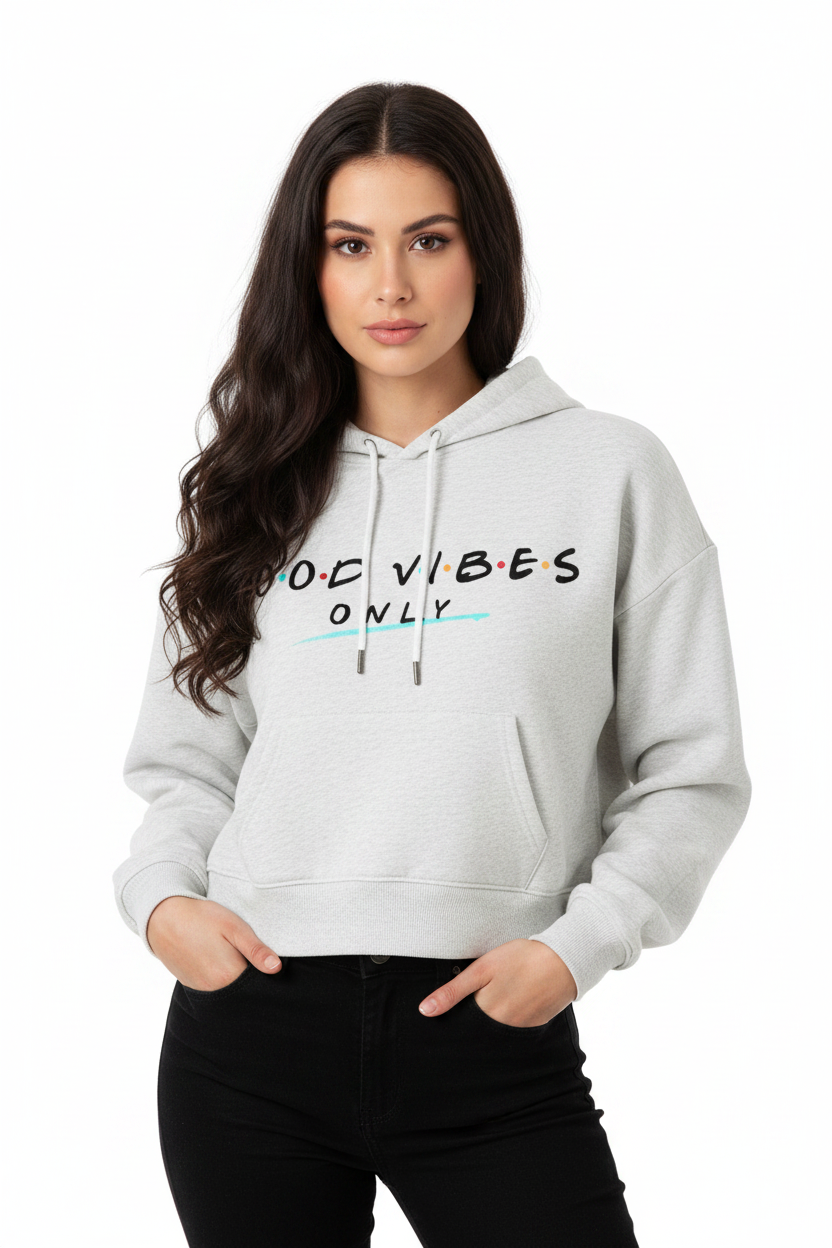 Woman’s Grey ‘Good Vibes Only’ Hoodie
