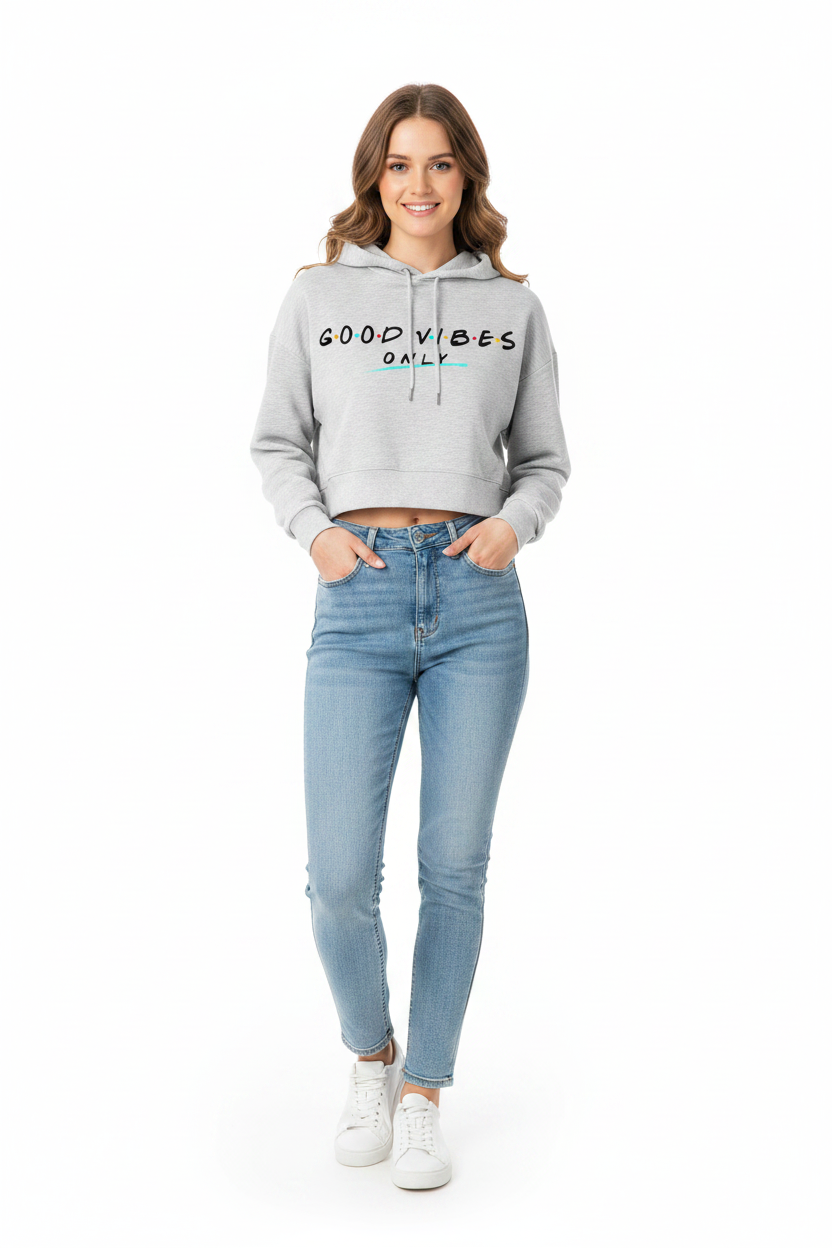 Woman’s Dark Grey ‘Good Vibes Only’ Hoodie